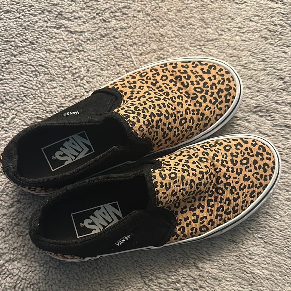 Vans Kids Leopard Print Slip-On Shoes